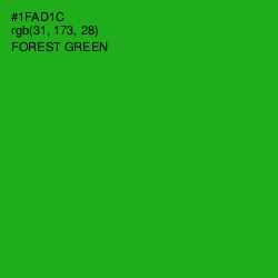 #1FAD1C - Forest Green Color Image