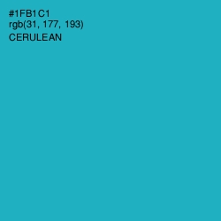 #1FB1C1 - Cerulean Color Image