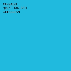 #1FBADD - Cerulean Color Image
