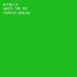 #1FBC1E - Forest Green Color Image