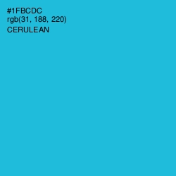 #1FBCDC - Cerulean Color Image