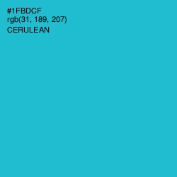 #1FBDCF - Cerulean Color Image