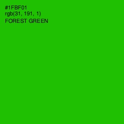 #1FBF01 - Forest Green Color Image