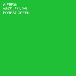 #1FBF36 - Forest Green Color Image