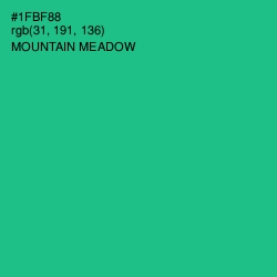 #1FBF88 - Mountain Meadow Color Image