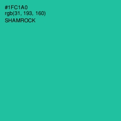 #1FC1A0 - Shamrock Color Image