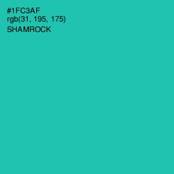 #1FC3AF - Shamrock Color Image