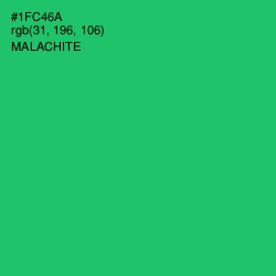 #1FC46A - Malachite Color Image