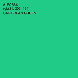 #1FCB86 - Caribbean Green Color Image