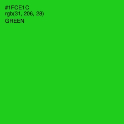 #1FCE1C - Green Color Image