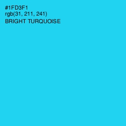 #1FD3F1 - Bright Turquoise Color Image