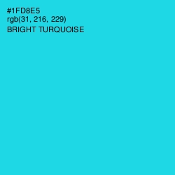#1FD8E5 - Bright Turquoise Color Image