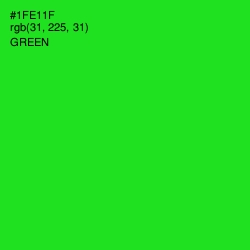 #1FE11F - Green Color Image