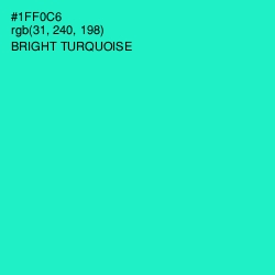 #1FF0C6 - Bright Turquoise Color Image