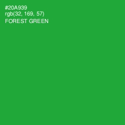 #20A939 - Forest Green Color Image