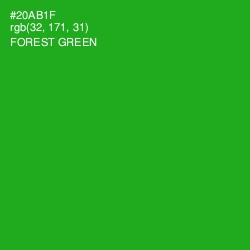 #20AB1F - Forest Green Color Image