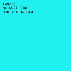 #20F1F0 - Bright Turquoise Color Image