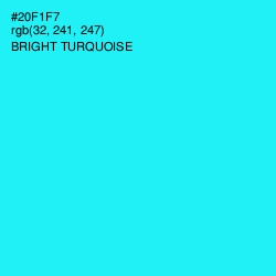 #20F1F7 - Bright Turquoise Color Image