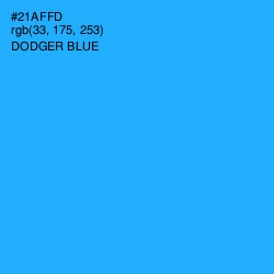 #21AFFD - Dodger Blue Color Image