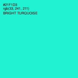 #21F1D3 - Bright Turquoise Color Image