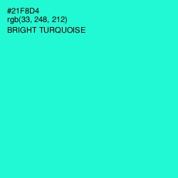 #21F8D4 - Bright Turquoise Color Image