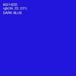 #2216DD - Dark Blue Color Image