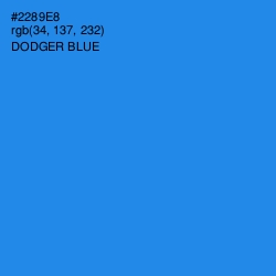 #2289E8 - Dodger Blue Color Image