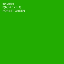 #22AB01 - Forest Green Color Image