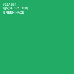 #22AB64 - Green Haze Color Image