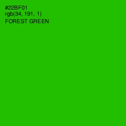 #22BF01 - Forest Green Color Image