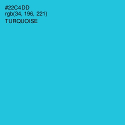 #22C4DD - Turquoise Color Image