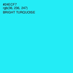 #24ECF7 - Bright Turquoise Color Image