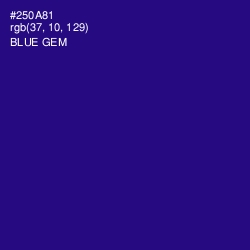 #250A81 - Blue Gem Color Image