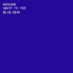 #250A99 - Blue Gem Color Image