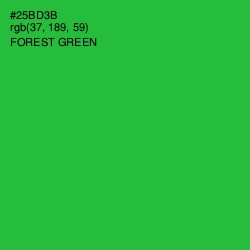 #25BD3B - Forest Green Color Image