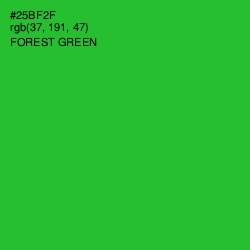 #25BF2F - Forest Green Color Image