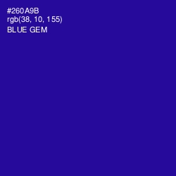 #260A9B - Blue Gem Color Image