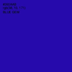 #260AAB - Blue Gem Color Image