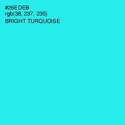 #26EDEB - Bright Turquoise Color Image