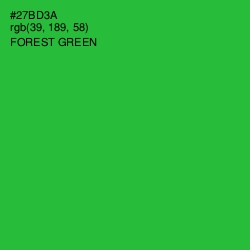 #27BD3A - Forest Green Color Image