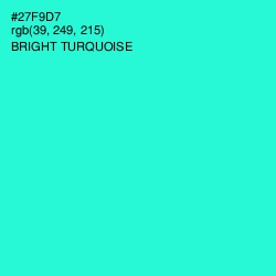 #27F9D7 - Bright Turquoise Color Image