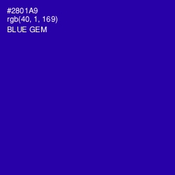 #2801A9 - Blue Gem Color Image