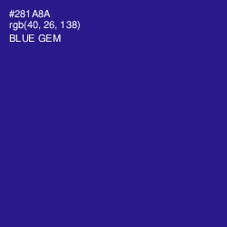 #281A8A - Blue Gem Color Image