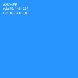 #2894FE - Dodger Blue Color Image