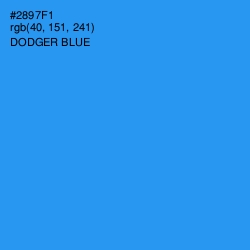 #2897F1 - Dodger Blue Color Image