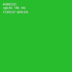 #28BD2C - Forest Green Color Image