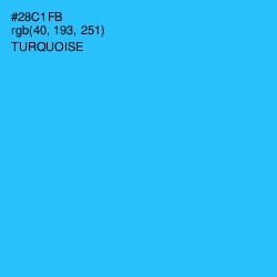 #28C1FB - Turquoise Color Image