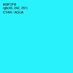 #28F2FB - Cyan / Aqua Color Image