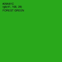 #29A81C - Forest Green Color Image