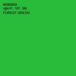 #29BB3A - Forest Green Color Image